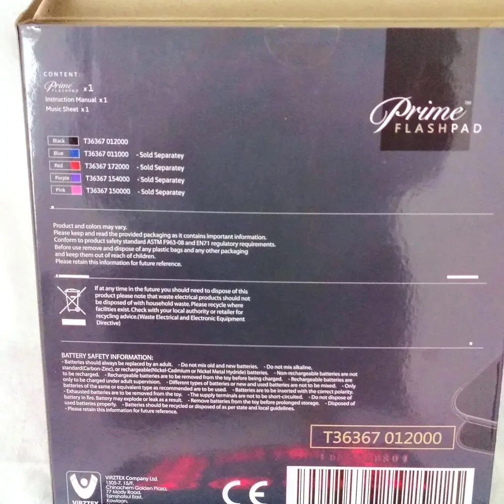 Prime Flashpad Electronic Light & Touch Game Musical Memory Travel PortableBlack